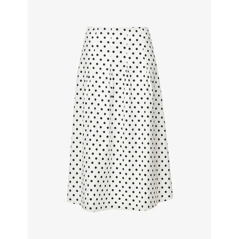Reformation Skirt Womens Black White Polka Dot A Line Midi Maxi Size 2